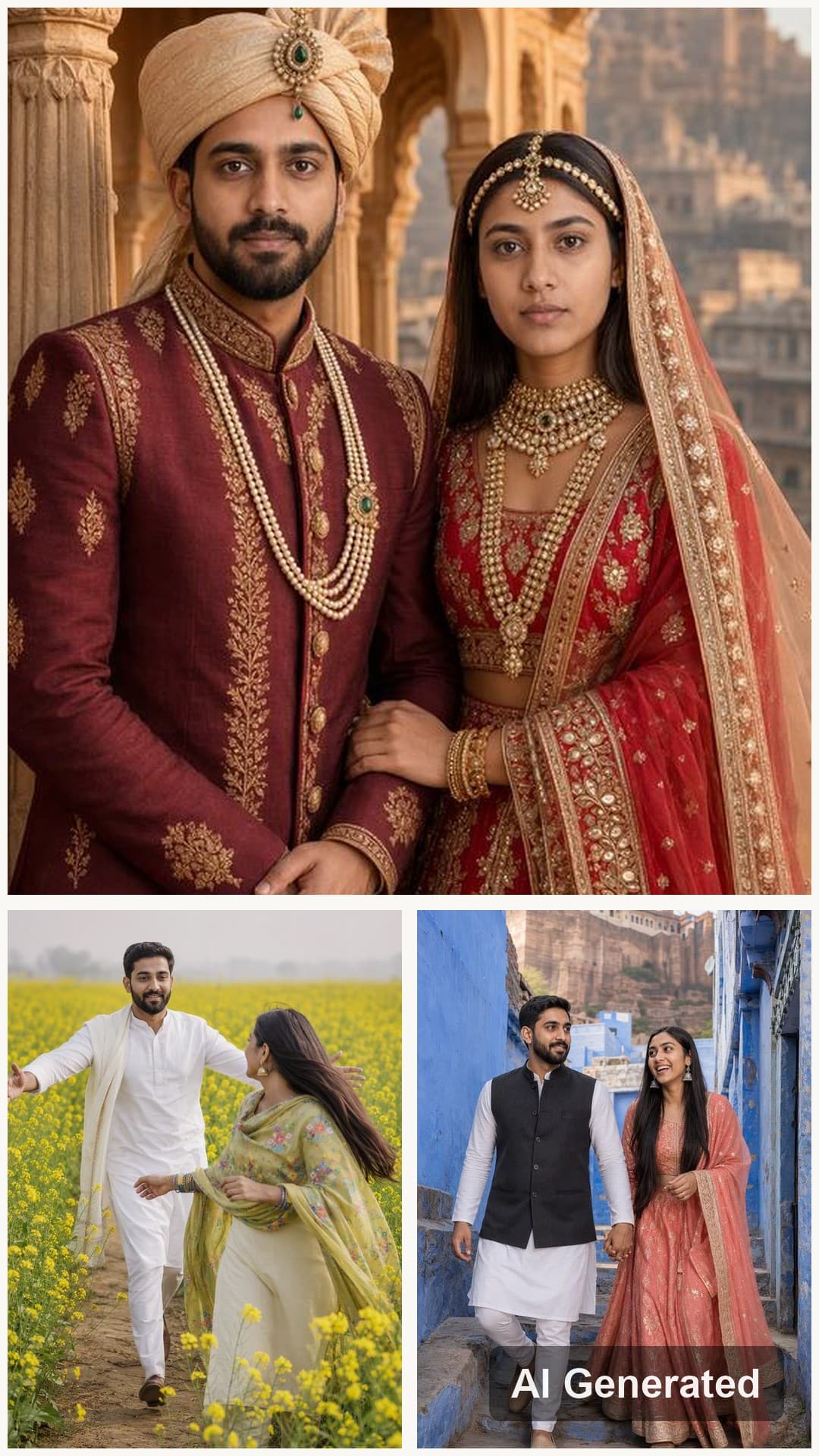 Story collage of pre wedding pictures