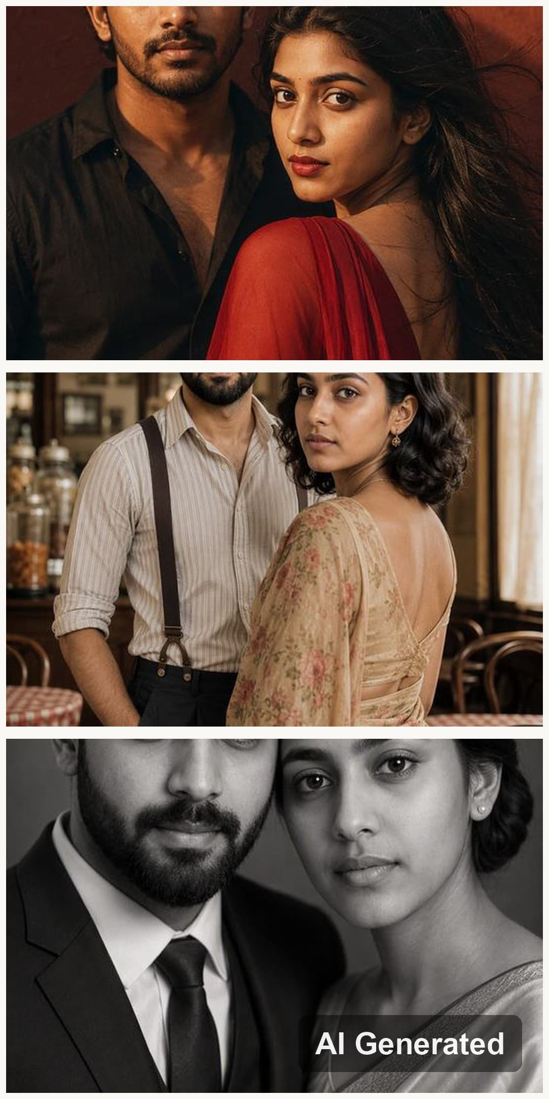 Photo strip collage of pre wedding pictures